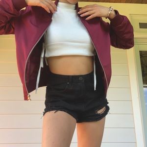 maroon trendy bomber